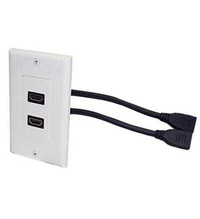 Standard 2-HDMI Pigtail Wall Plate