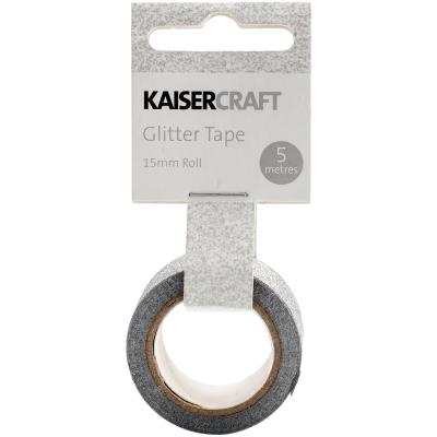 Kaisercraft Glitter Tape .5'X16.5-Silver