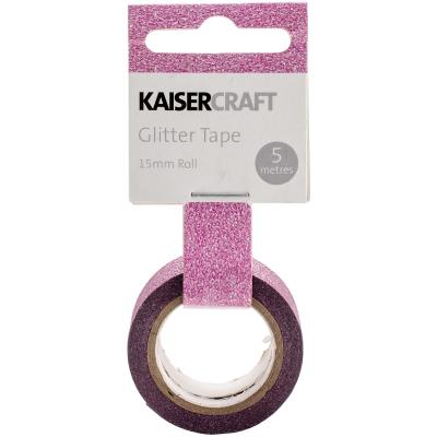 Kaisercraft Glitter Tape .5'X16.5-Hot Pink