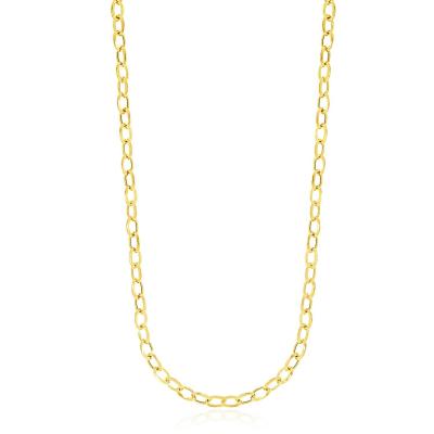 14k Yellow Gold Cable Chain Style Polished Necklace