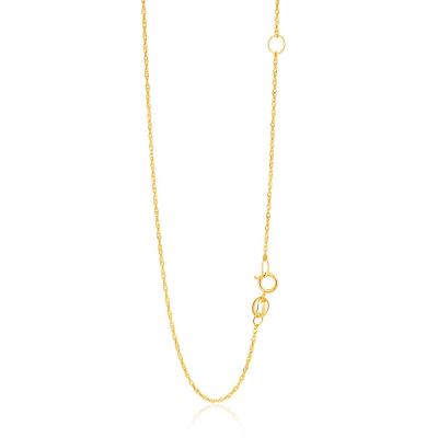 14k Yellow Gold Adjustable Singapore Chain 1.1mm
