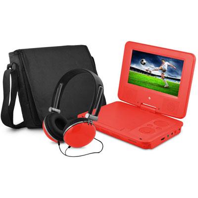 7' DVD Player Bundle Red