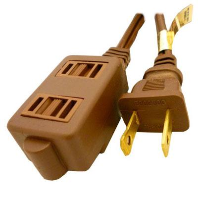 9 Brown Extension Cord 3 Outl