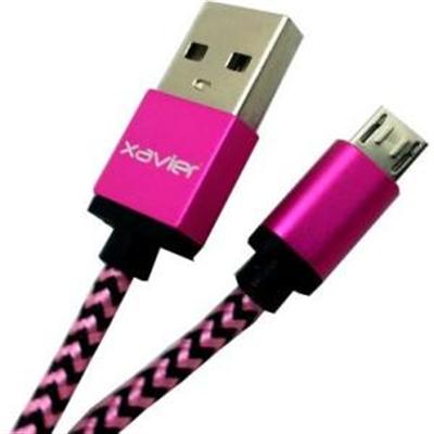 Pink Micro USB 6 Braid Wire