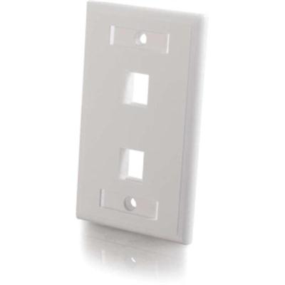 2 Port Keystone Wall Plate Wht