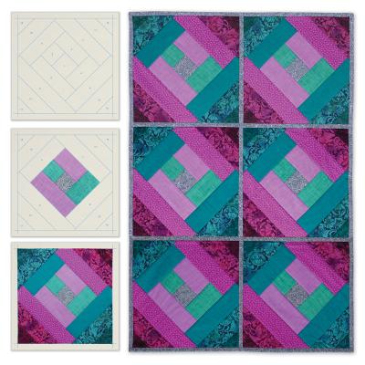 June Tailor Quilt As You Go Printed Quilt Blocks On Batting-London Labyrinth