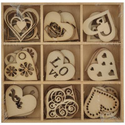 Lucky Dip Wooden Shapes 45/Pkg-Love 1.25'