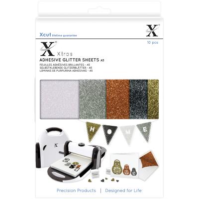 Xcut Xtra A5 Adhesive Glitter Sheets 10/Pkg-Metallics
