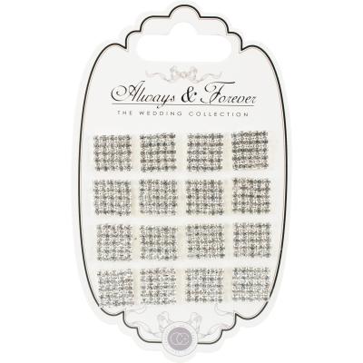 Craft Consortium Always & Forever Rhinestone Charms 16/Pkg-Square Cluster