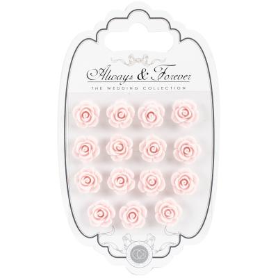 Craft Consortium Always & Forever Resin Flowers 15/Pkg-Rose