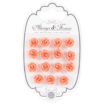 Craft Consortium Always & Forever Resin Flowers 15/Pkg-Peach