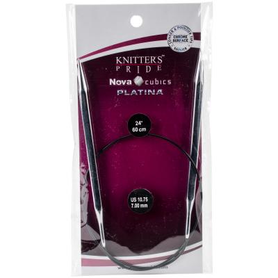 Knitters Pride-Cubics Platina Fixed Circular Needles 24'-Size 10.75/7mm
