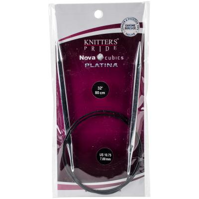 Knitters Pride-Cubics Platina Fixed Circular Needles 32'-Size 10.75/7mm