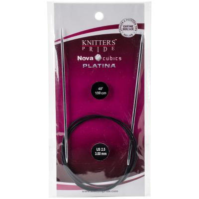 Knitters Pride-Cubics Platina Fixed Circular Needles 40'-Size 2.5/3mm