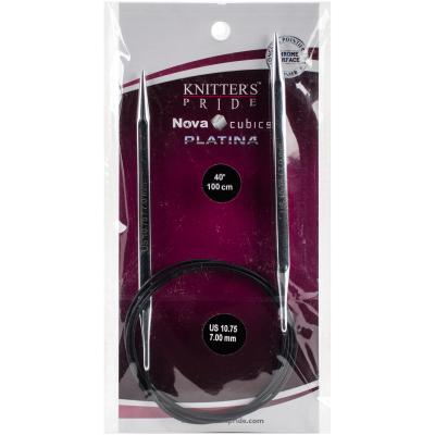 Knitters Pride-Cubics Platina Fixed Circular Needles 40'-Size 10.75/7mm
