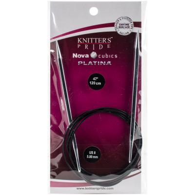 Knitters Pride-Cubics Platina Fixed Circular Needles 47'-Size 8/5mm