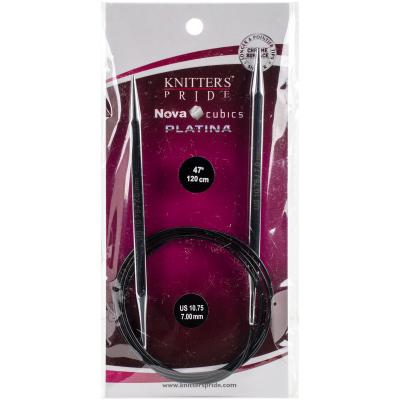 Knitters Pride-Cubics Platina Fixed Circular Needles 47'-Size 10.75/7mm