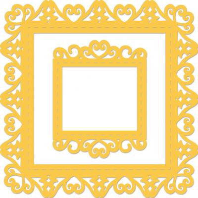 Kaisercraft Dies-Square Vintage Frames 1.5'X2' & 3.5'X3.5