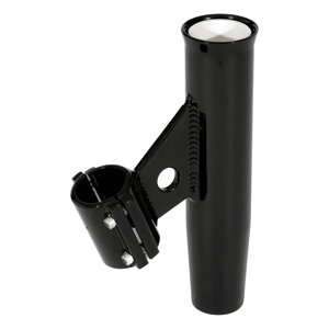 Lees Clamp-On Rod Holder - Black Aluminum - Vertical Mount - Fits 1.315 O.D. Pipe