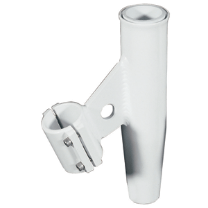 Lees Clamp-On Rod Holder - White Aluminum - Vertical Mount Fits 1.315' O.D. Pipe
