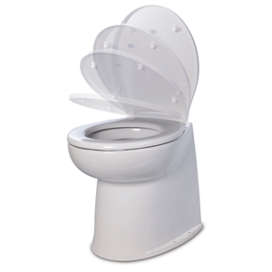 Jabsco 17' Deluxe Flush Fresh Water Electric Toilet w/Soft Close Lid - 24V