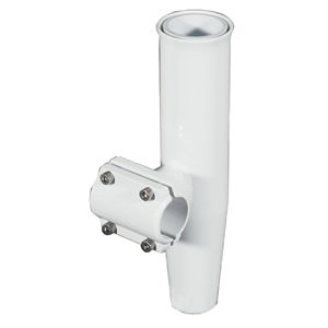 Lees Clamp-On Rod Holder - White Aluminum - Horizontal Mount - Fits 1.315' O.D. Pipe