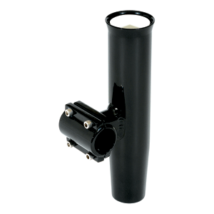 Lees Clamp-On Rod Holder - Black Aluminum - Horizontal Mount - Fits 1.660' O.D. Pipe