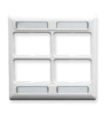 FACEPLATE, ELITE, 2-GANG, 4-PORT, WHITE