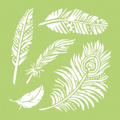 Kaisercraft Designer Template 12'X12'-Feathers