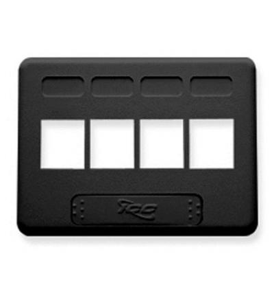 FACEPLATE, FURNITURE, NEMA, 4-PORT BLACK