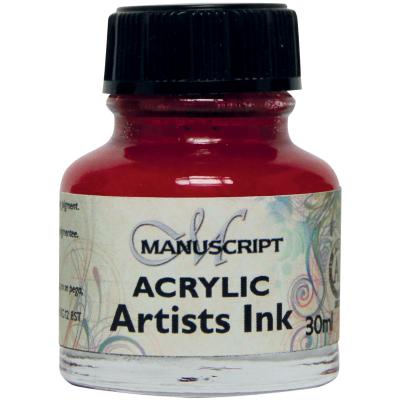 Manuscript Acrylic Artists Ink 30ml-Crimson