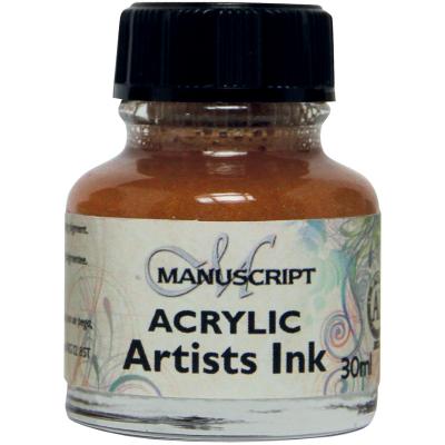 Manuscript Acrylic Artists Ink 30ml-Metallic Gold