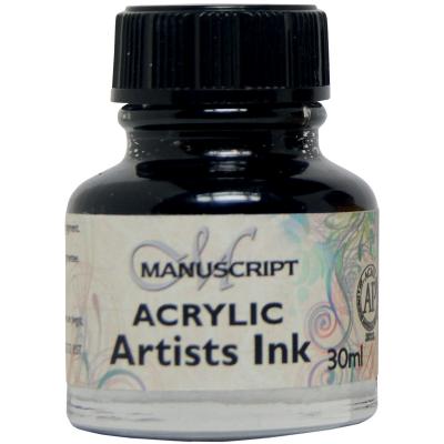 Manuscript Acrylic Artists Ink 30ml-Indian Black
