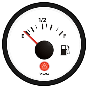 VDO Viewline Ivory Fuel Gauge 12/24V - Use with 240-33 Ohm Sender