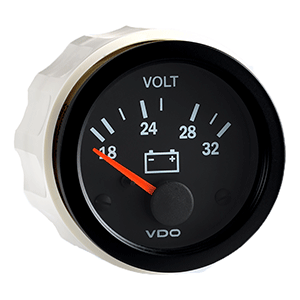 CLOSEOUT - VDO Vision Black 24V Voltmeter