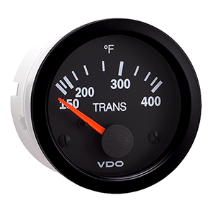CLOSEOUT - VDO Vision Black 400°F Transmission Temperature Gauge - Use with VDO  Sender - 12V
