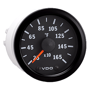 CLOSEOUT - VDO Vision Black 1600°F Pyrometer with Sender & Harness - 12V