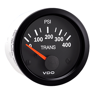 CLOSEOUT - VDO Vision Black 400 PSI Oil Pressure Gauge - Use with VDO Sender - 12V