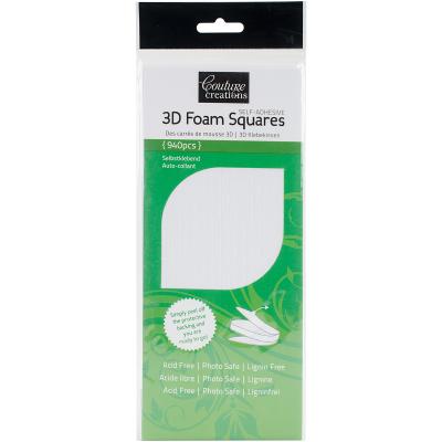 Couture Creations 3D Foam Squares 940/Pkg-White