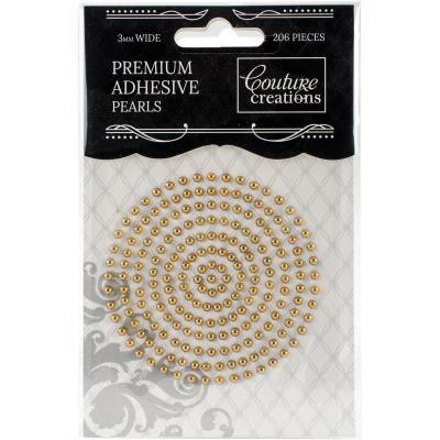 Couture Creations Self-Adhesive Pearls 3mm 206/Pkg-Glamorous Gold