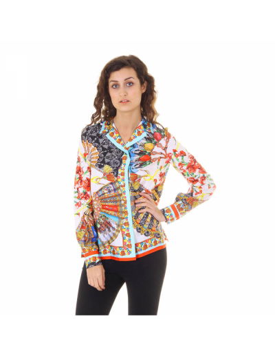 Dolce & Gabbana Carretto Siciliano ladies shirt long sleeve F5F01T FP122 X0800
