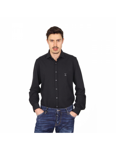 V 1969 Italia mens long sleeve shirt Paris Piquet Nero