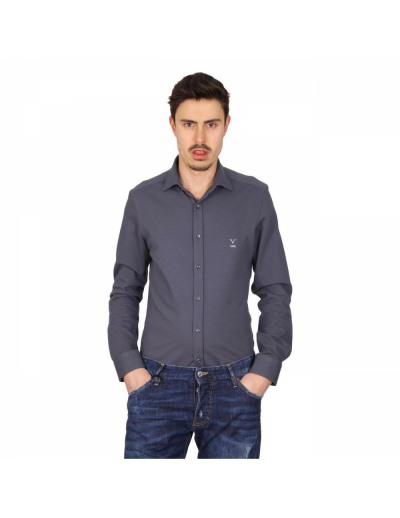 V 1969 Italia mens long sleeve shirt Paris Piquet Grigio