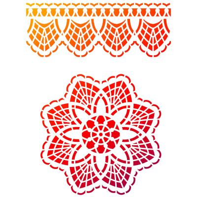 Viva Decor Universal Stencil 8.27'X11.69'-Doily Element & Borders
