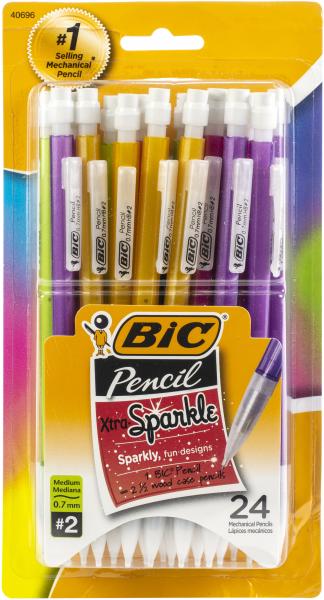 BIC Xtra Sparkle Mechanical Pencils 24/Pkg-Assorted Barrels
