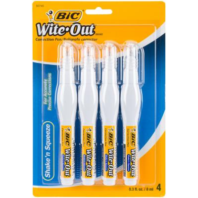 BIC Wite-Out Shaken Squeeze Correction Pen 4/Pkg-White