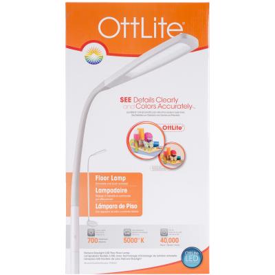 OttLite LED Flex Floor Lamp-White FOB: MI
