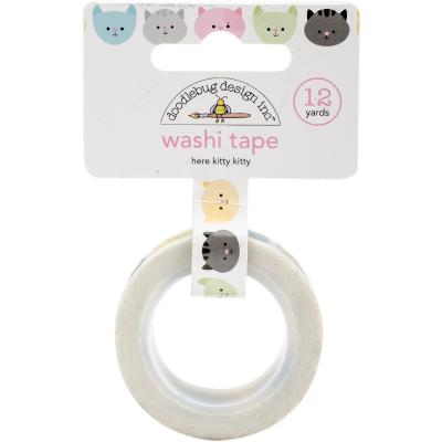 Doodlebug Washi Tape 15mmX12yd-Here Kitty Kitty