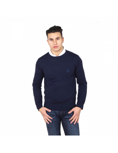 V 1969 Italia mens round neck sweater 9800 GIROCOLLO BLU NAVY