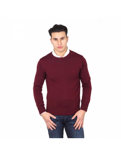 V 1969 Italia mens round neck sweater 9800 GIROCOLLO BORDEAUX